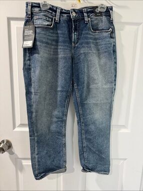Silver Jeans Women's Slim Straight Blue Washed Denim